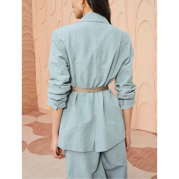 Ulla Johnson Linen-Blend Ellery Belted Blazer Jacket - Picture 5 of 7